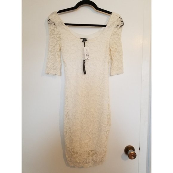 🌸 3/$15 White Lace Bodycon Dress XS - Picture 2 of 5